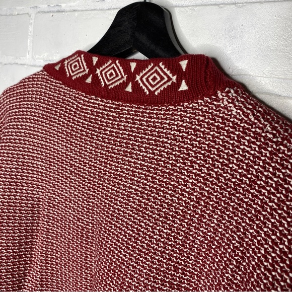 WoolOvers Women's Size Large Open Edge to Edge Embroidered Placket Cardigan Red - Picture 8 of 8